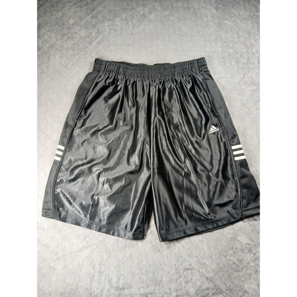 adidas Other - Adidas Mens Black Dazzle Shiny Basketball Shorts Size Large 3 Stripe Athletic